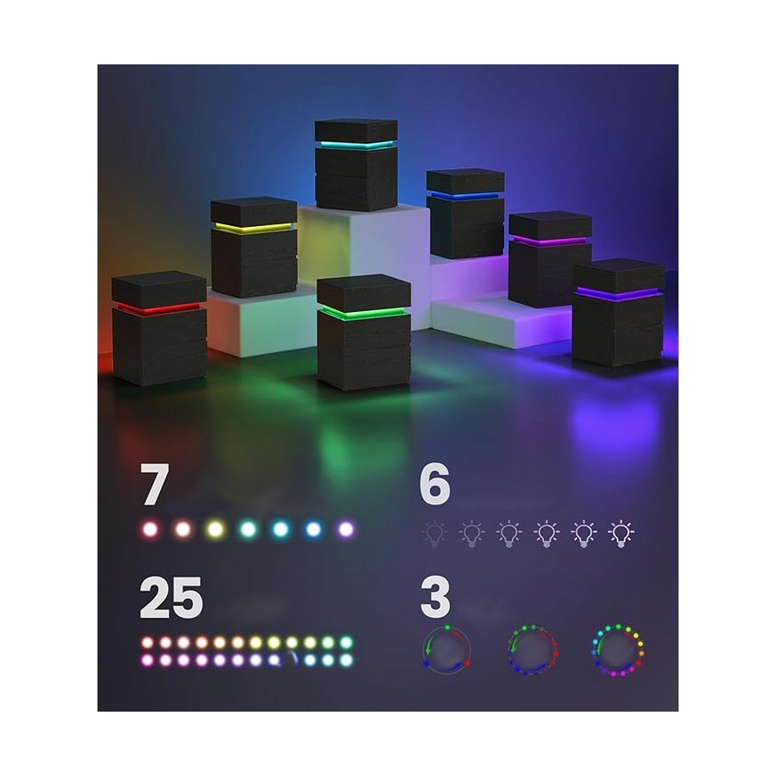 Nachtkastje SMARTIE met sfeerverlichting, zwart