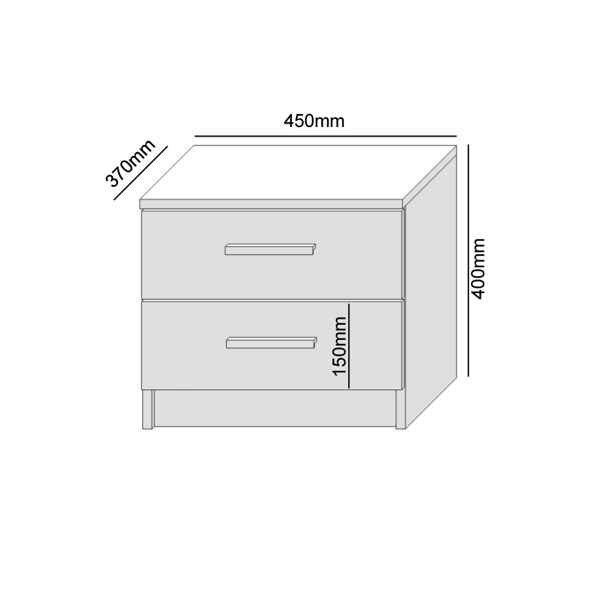 Nachtkastje TOD eiken craft/zwart