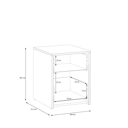 Nachtkastje URO eiken artisan/wit