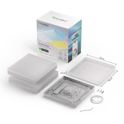 Nanoleaf - SET 3x RGBW dimbare plafondlamp SKYLIGHT 1xLED/18W/230V + 2xLED/16W/230V 2700-6500K Wi-Fi