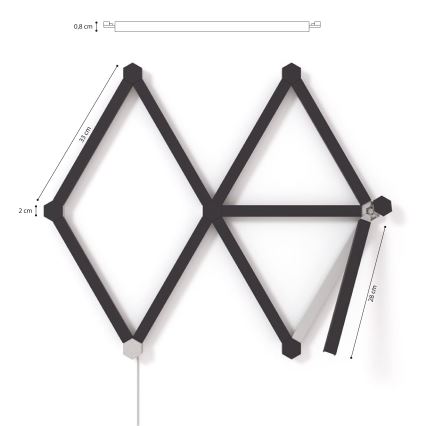 Nanoleaf - Set railhoezen LINES 9 st. zwart mat