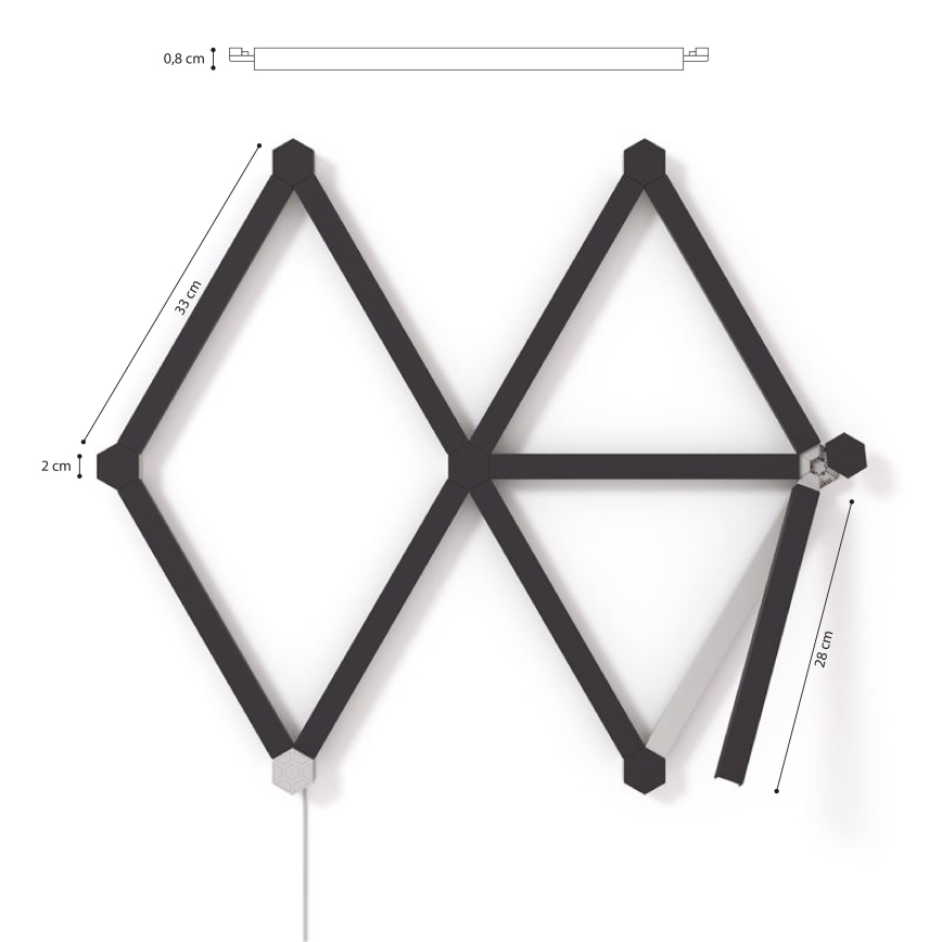 Nanoleaf - Set railhoezen LINES 9 st. zwart mat