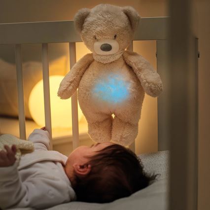 Nattou - Doudou avec mélodie et lumière SLEEPY BEAR 4en1 beige