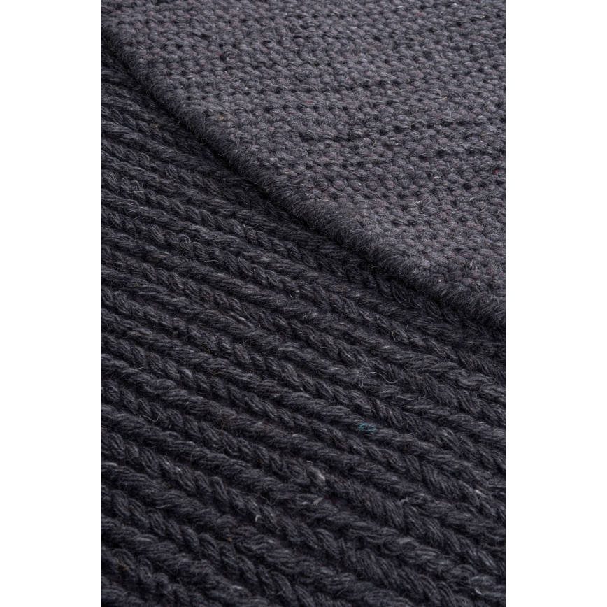 Natuurlijk rond vloerkleed FIR WOOL 160 cm 2600 g/m2 antraciet