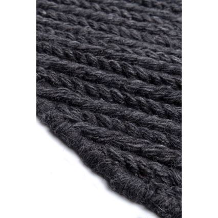 Natuurlijk rond vloerkleed FIR WOOL 160 cm 2600 g/m2 antraciet