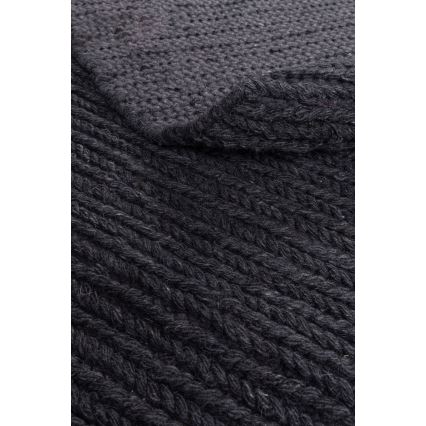 Natuurlijk rond vloerkleed FIR WOOL 160 cm 2600 g/m2 antraciet