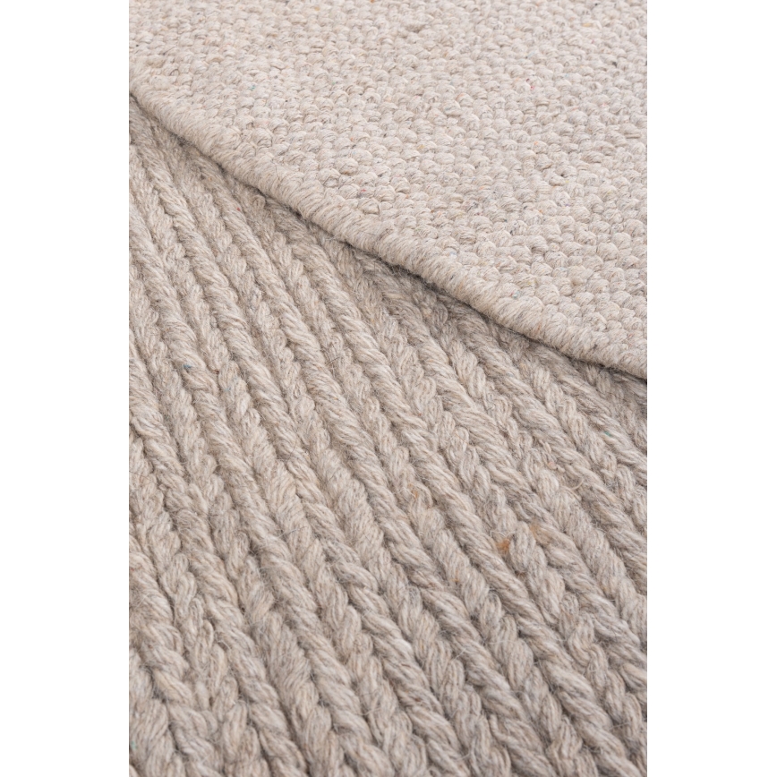 Natuurlijk rond vloerkleed FIR WOOL 160 cm 2600 g/m2 beige