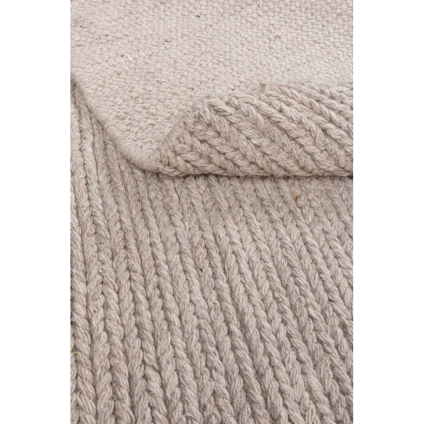 Natuurlijk rond vloerkleed FIR WOOL 160 cm 2600 g/m2 beige