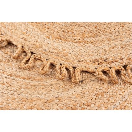 Natuurlijk rond vloerkleed JUTA 100 cm beige