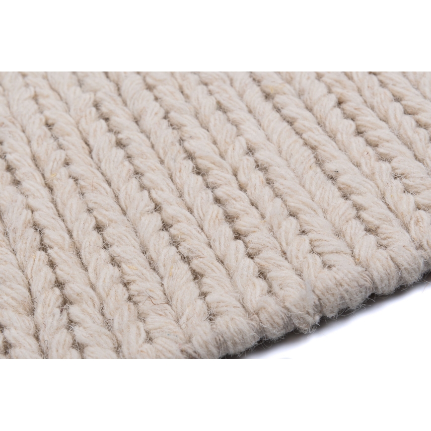 Natuurlijk vloerkleed FIR WOOL 120x170 cm 2600 g/m2 crème
