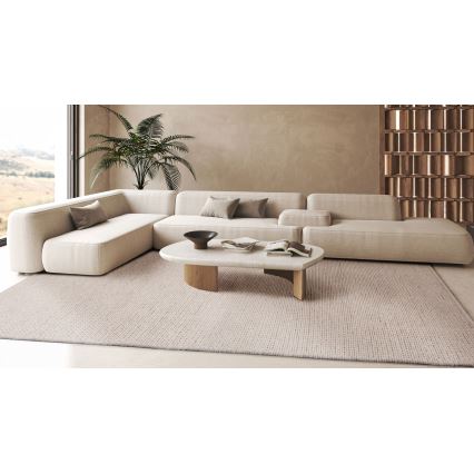 Natuurlijk vloerkleed FIR WOOL 200x300 cm 2600 g/m2 crème