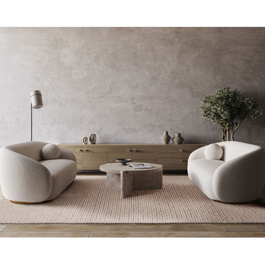 Natuurlijk vloerkleed FIR WOOL 200x300 cm 2600 g/m2 crème