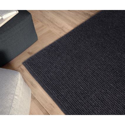 Natuurlijk vloerkleed FIR WOOL 70x140 cm 2600 g/m2 antraciet