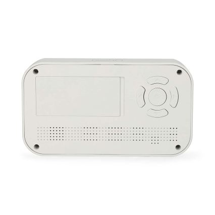 Digitale wekker met thermometer en hygrometer, 2x AA, wit