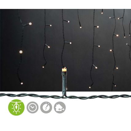 LED buitengordijn 180xLED/7 functies 10,9m IP44 warm wit