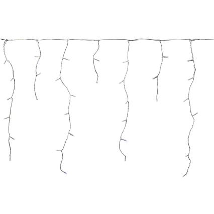 LED-gordijnverlichting voor buiten, 180 LEDs, 7 functies, 10,9 m, IP44, koud wit