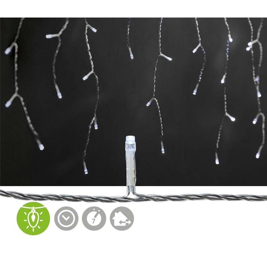 LED Buiten kerstgordijn 360xLED/7 functies 14m IP44 koud wit