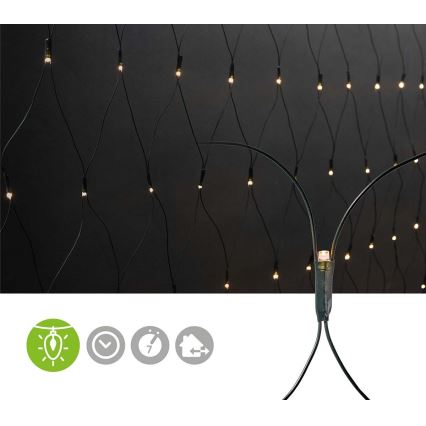 Rideau lumineux LED pour l'extérieur 160 LED / 7 fonctions, 5 m, IP44, blanc chaud
