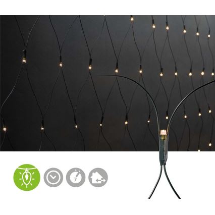 LED-buitengordijn 320 x LED / 7 functies, 6 m, IP44, warmwit