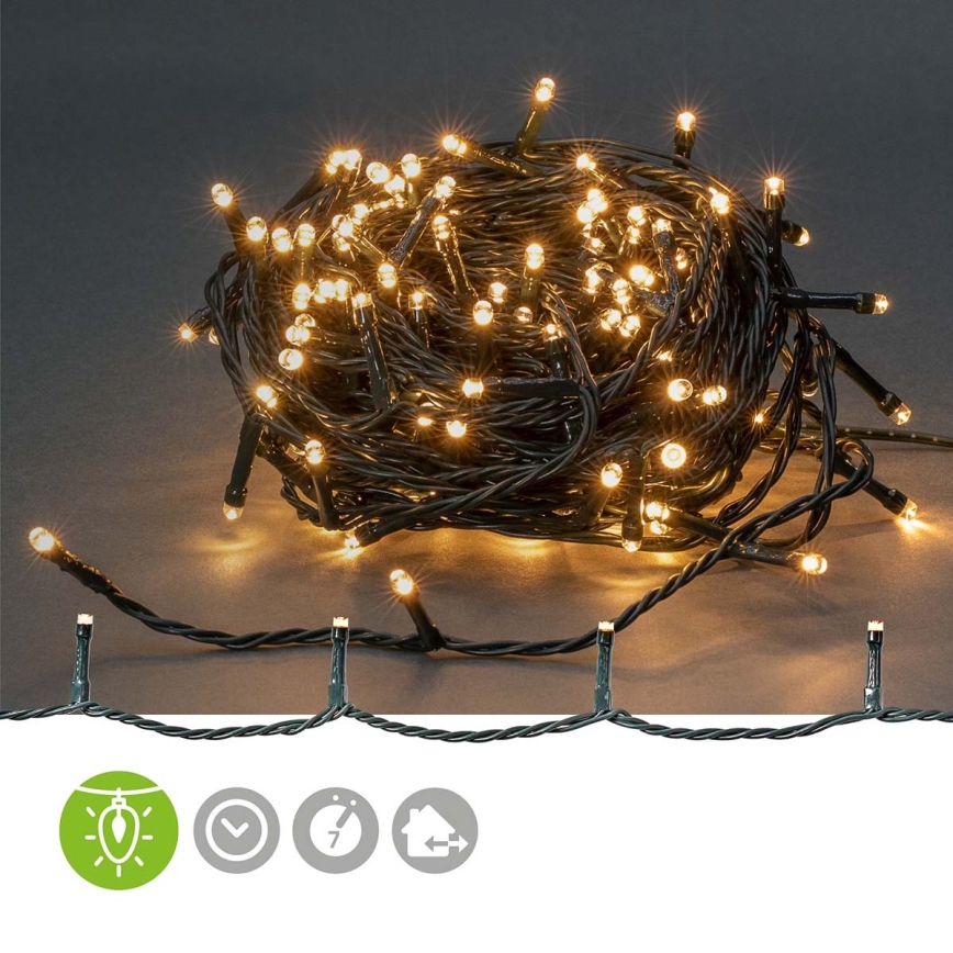 LED-lichtsnoer voor buiten 180xLED/7 functies 16,5 m IP44 warm wit