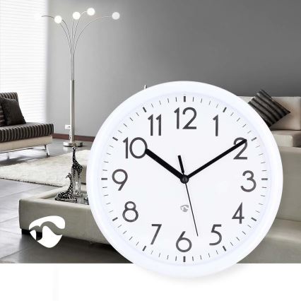 Wandklok Ø 22 cm 1xAA wit