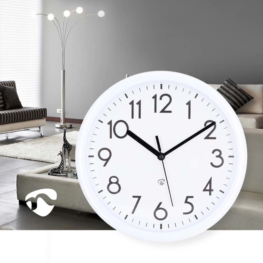 Wandklok Ø 22 cm 1xAA wit