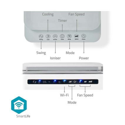 Rafraîchisseur d'air 65W/230V Wi-Fi Tuya blanc + télécommande