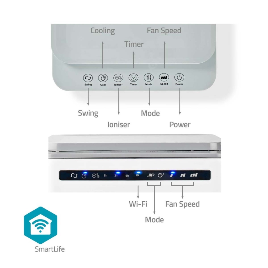 Rafraîchisseur d'air 65W/230V Wi-Fi Tuya blanc + télécommande