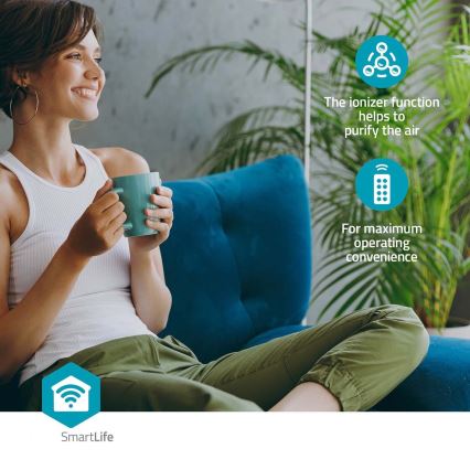 Rafraîchisseur d'air 65W/230V Wi-Fi Tuya blanc + télécommande