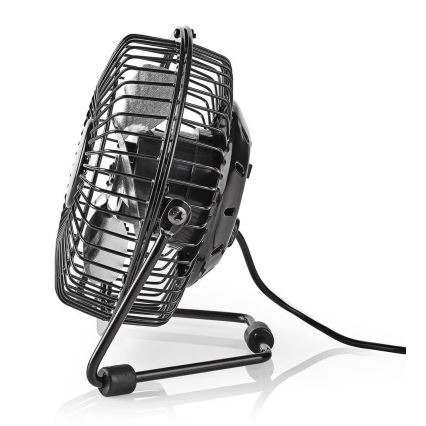 Tafel Ventilator 3W/USB 10 cm zwart