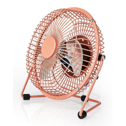 Tafel Ventilator 3W / USB 15 cm roze goud