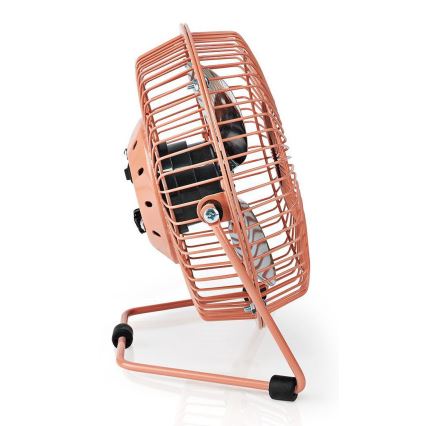 Tafel Ventilator 3W / USB 15 cm roze goud