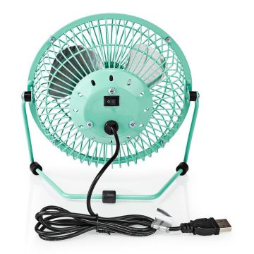 Ventilateur de table 3W/USB 15 cm turquoise