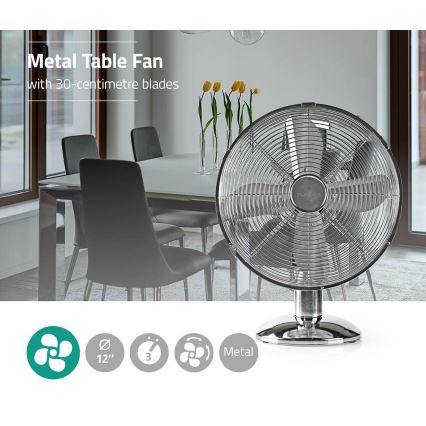 Tafel Ventilator 35W/230V glanzend chroom