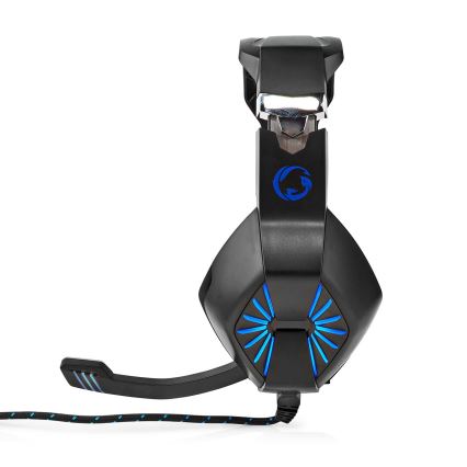 Casque gaming LED avec micro noir/bleu