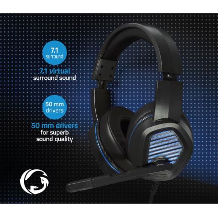 Casque gaming LED avec micro noir