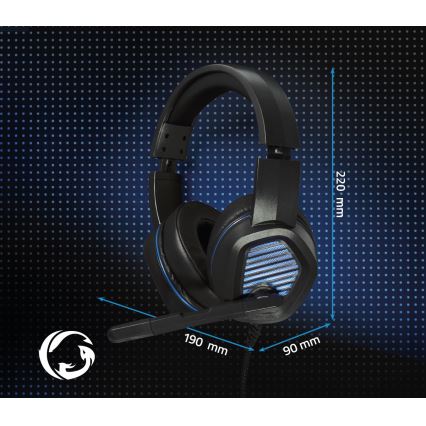 Casque gaming LED avec micro noir