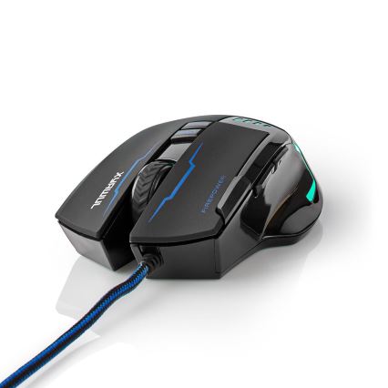 Souris gaming 800/1600/2400/4000 DPI 8 boutons noir