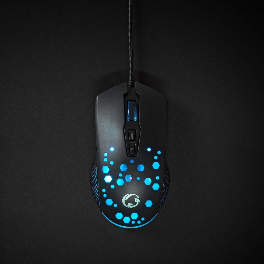 LED Gaming muis 800/1200/2400/3200/4800/7200 DPI 7 knoppen zwart
