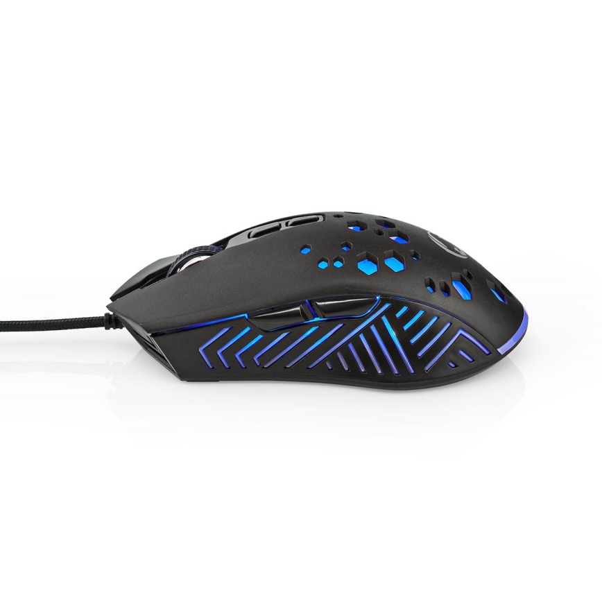 LED Gaming muis 800/1200/2400/3200/4800/7200 DPI 7 knoppen zwart