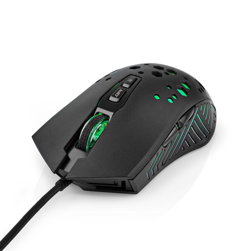 LED Gaming muis 800/1200/2400/3200/4800/7200 DPI 7 knoppen zwart