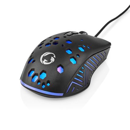LED Gaming muis 800/1200/2400/3200/4800/7200 DPI 7 knoppen zwart