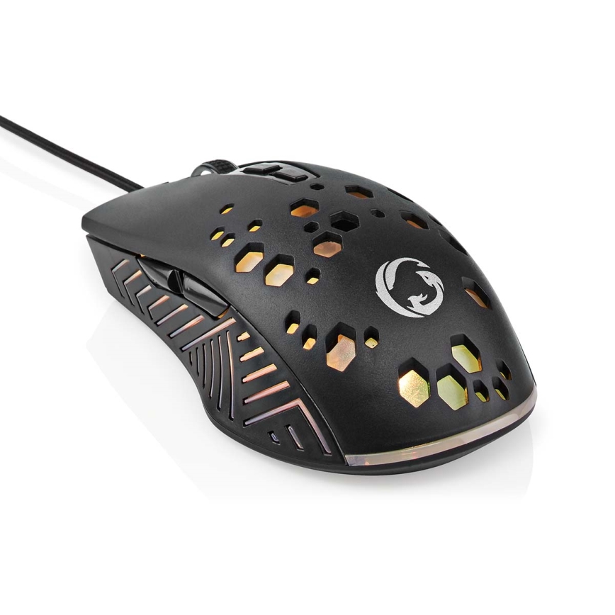 LED Gaming muis 800/1200/2400/3200/4800/7200 DPI 7 knoppen zwart