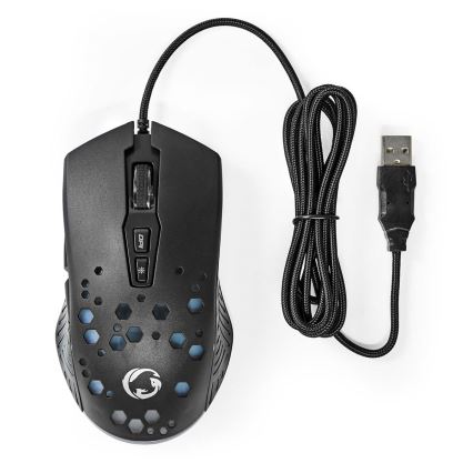 LED Gaming muis 800/1200/2400/3200/4800/7200 DPI 7 knoppen zwart