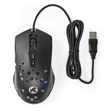 Souris gaming LED 800/1200/2400/3200/4800/7200 DPI 7 boutons noir