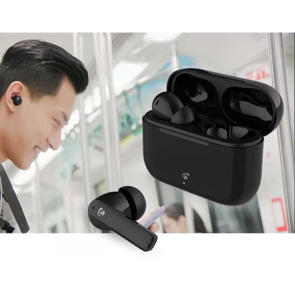Draadloos earphones met ENC 450 mAh + 2x 40 mAh IPX4 zwart