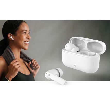 Draadloos earphones met ENC 450 mAh + 2x 40 mAh IPX4 wit