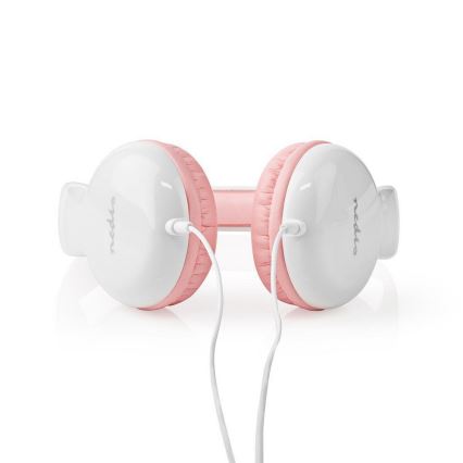 Casque filaire rose / blanc