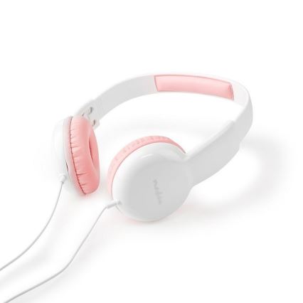 Casque filaire rose / blanc