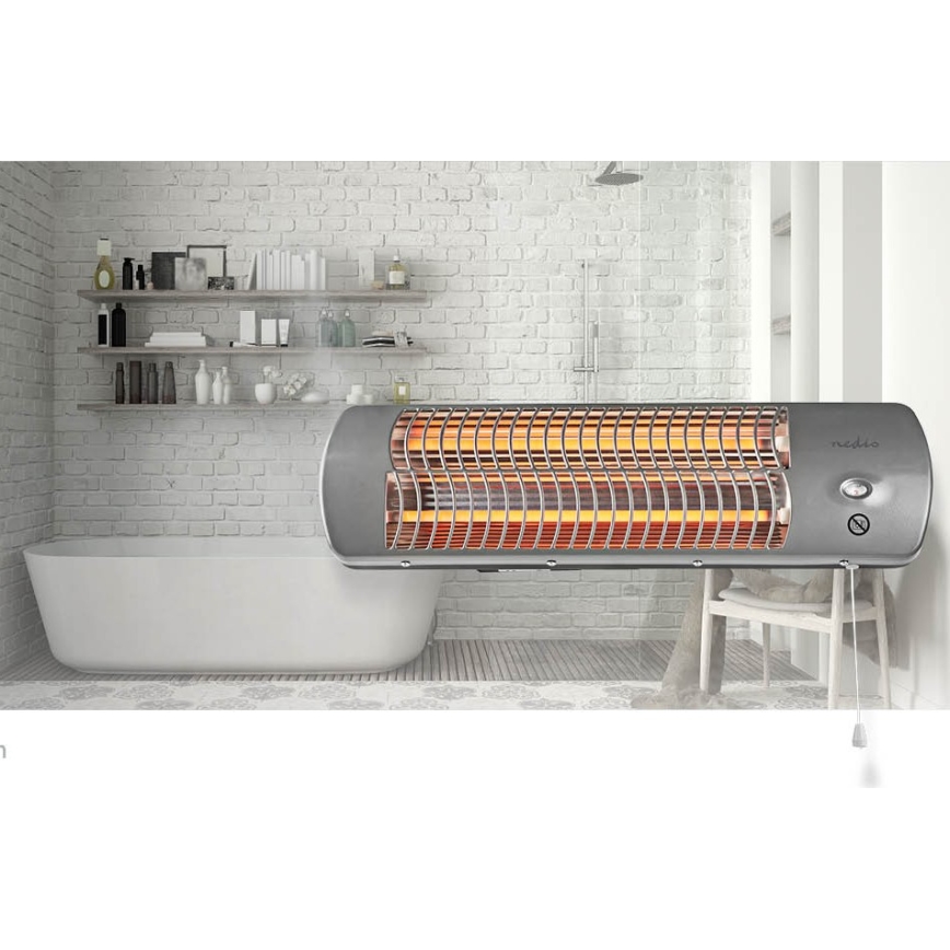 Nedis HTBA10GY - Chauffage de salle de bain 600/1200W/230V IPX4